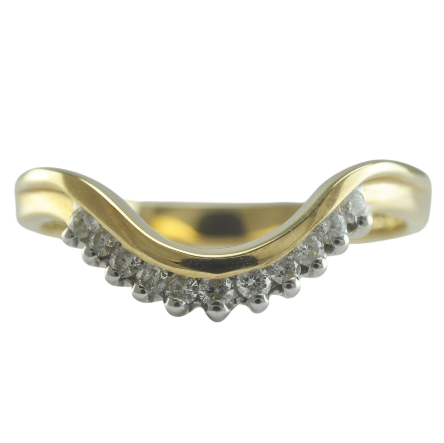 18ct Diamond Curved Wedding Ring