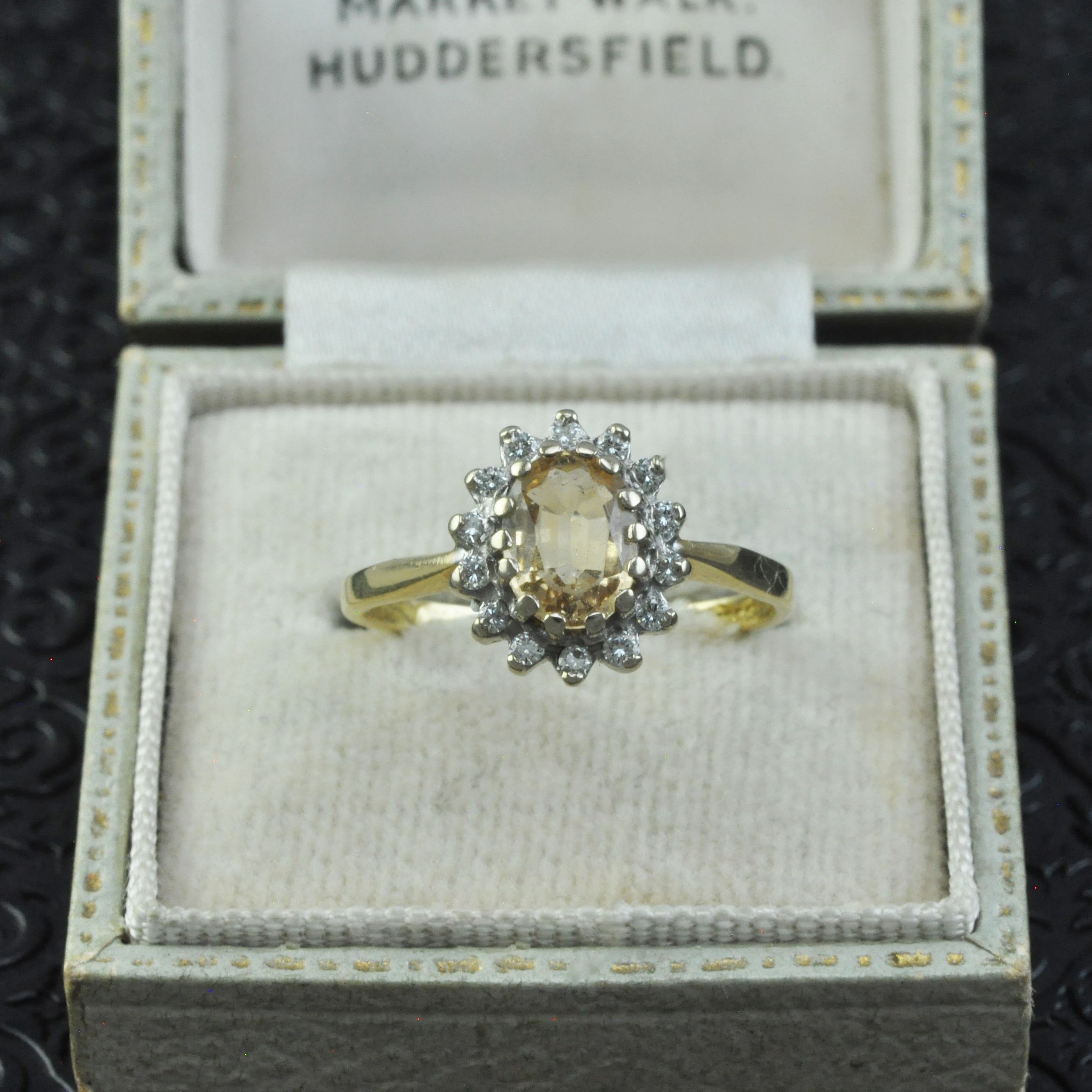 18ct Topaz and Diamond Cluster Ring