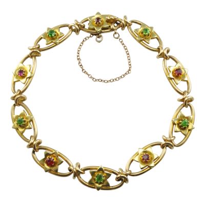 Edwardian Demantoid Garnet & Ruby Bracelet Edwardian Demantoid Garnet & Ruby Bracelet
