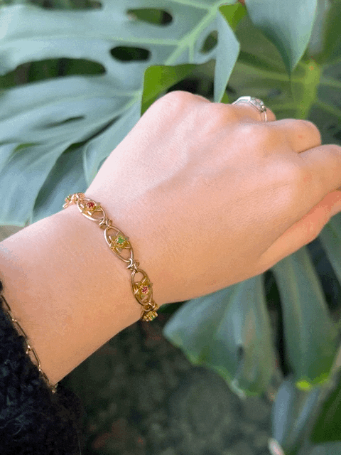 Edwardian Demantoid Garnet & Ruby Bracelet