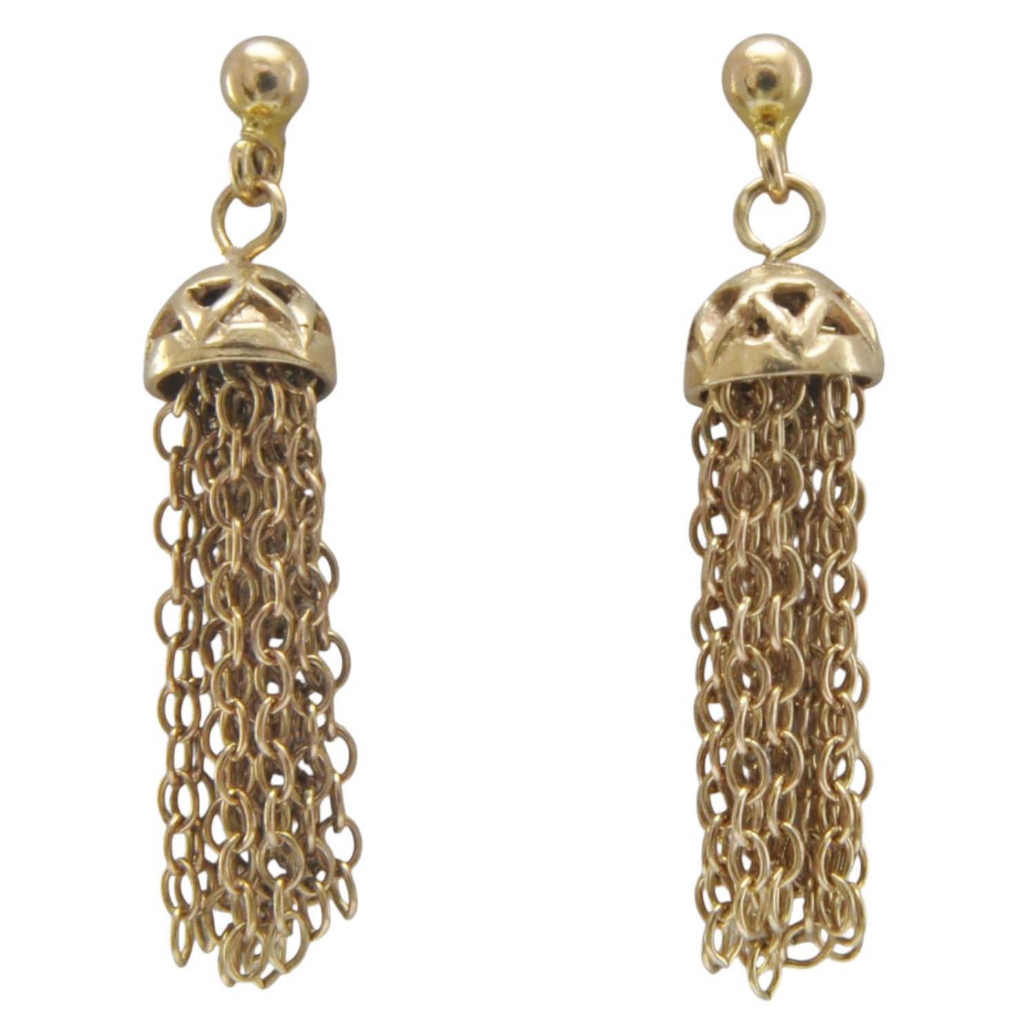 9ct Gold Screw-On Tassel Earrings