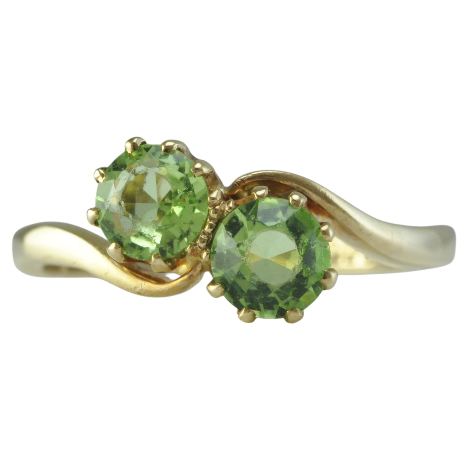 9ct Gold Peridot Cross-Over Ring 9ct Gold Peridot Cross-Over Ring