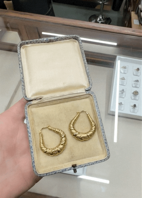 9ct Gold Twisted Hoop Earrings