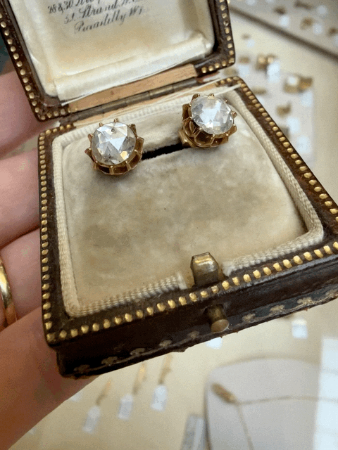 Victorian 18ct Diamond Stud Earrings