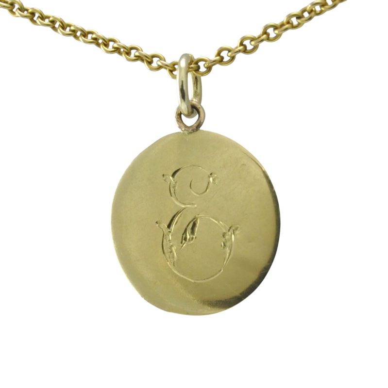 Antique 15ct Gold Initial ‘E’ Pendant