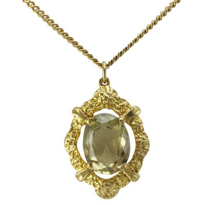 Vintage 9ct Citrine Pendant