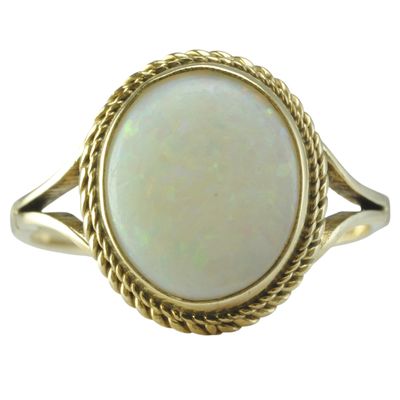 Vintage 9ct Synthetic Opal Ring