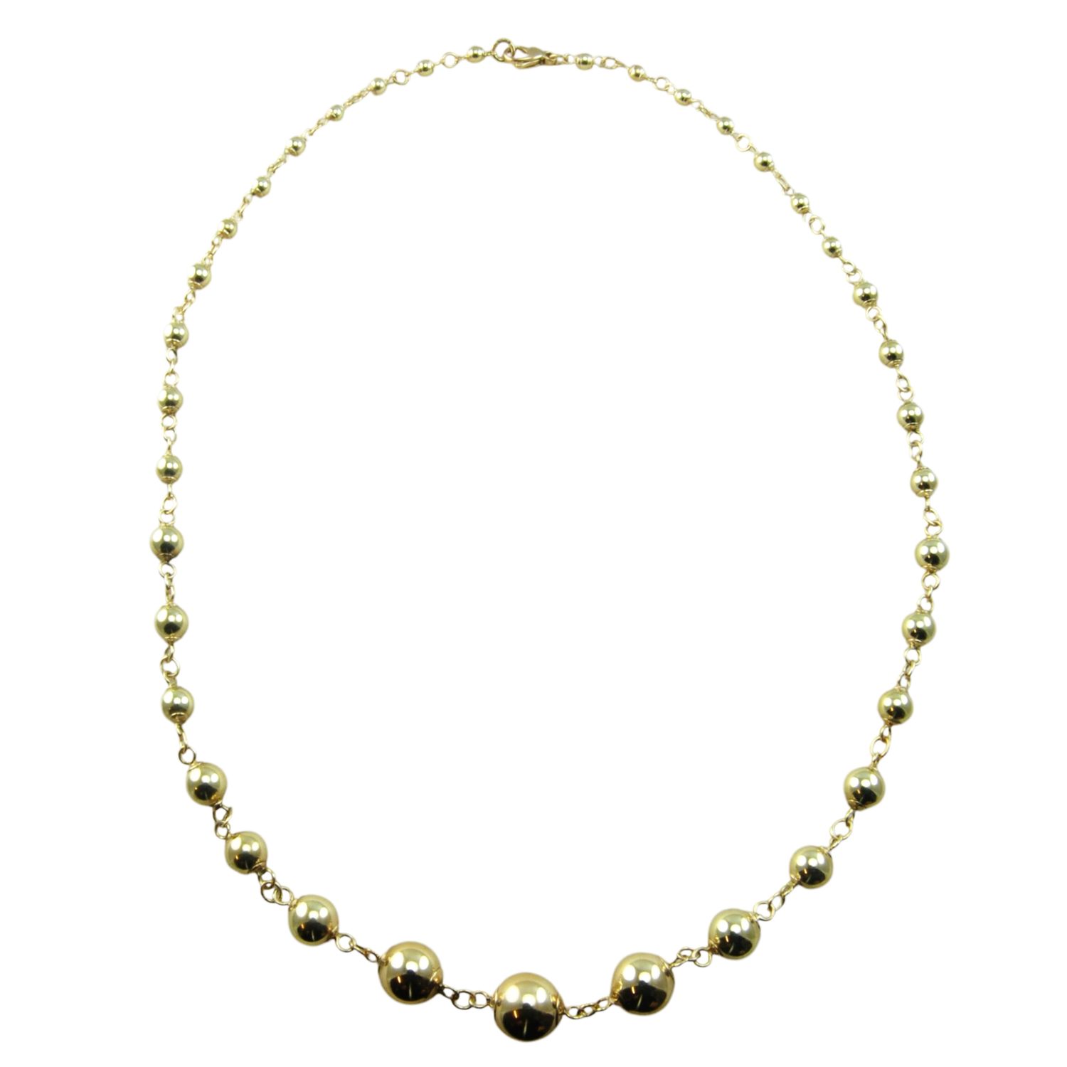 9ct Gold Graduated Beaded Necklace 9ct Gold Graduated Beaded Necklace
