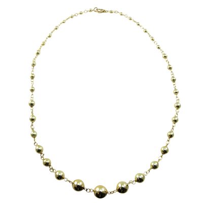 9ct Gold Graduated Beaded Necklace