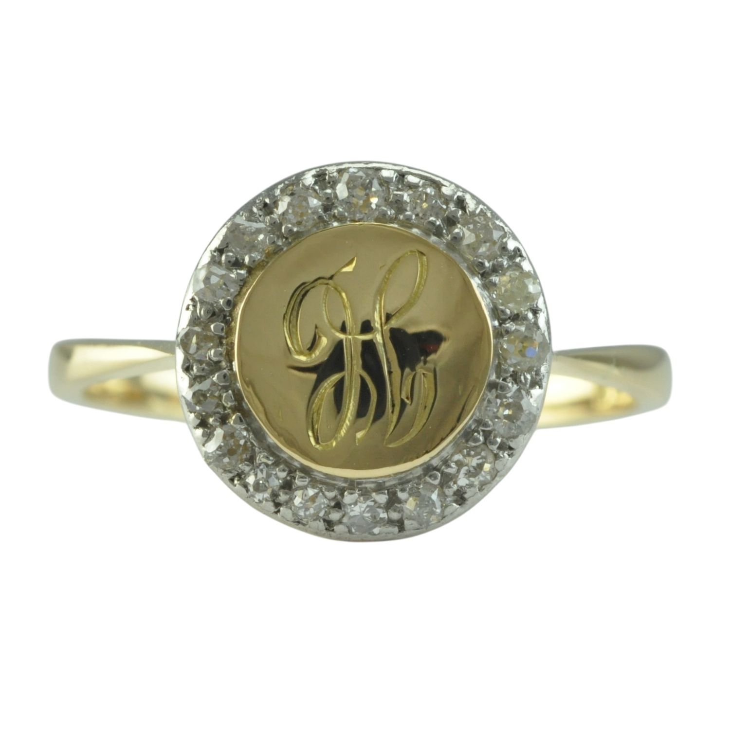 Edwardian 18ct Gold Diamond ‘H’ Initial Ring Edwardian 18ct Gold Diamond ‘H’ Initial Ring