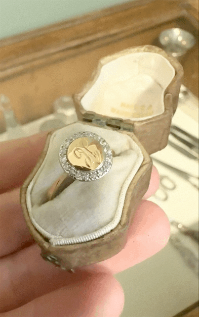 Edwardian 18ct Gold Diamond ‘H’ Initial Ring