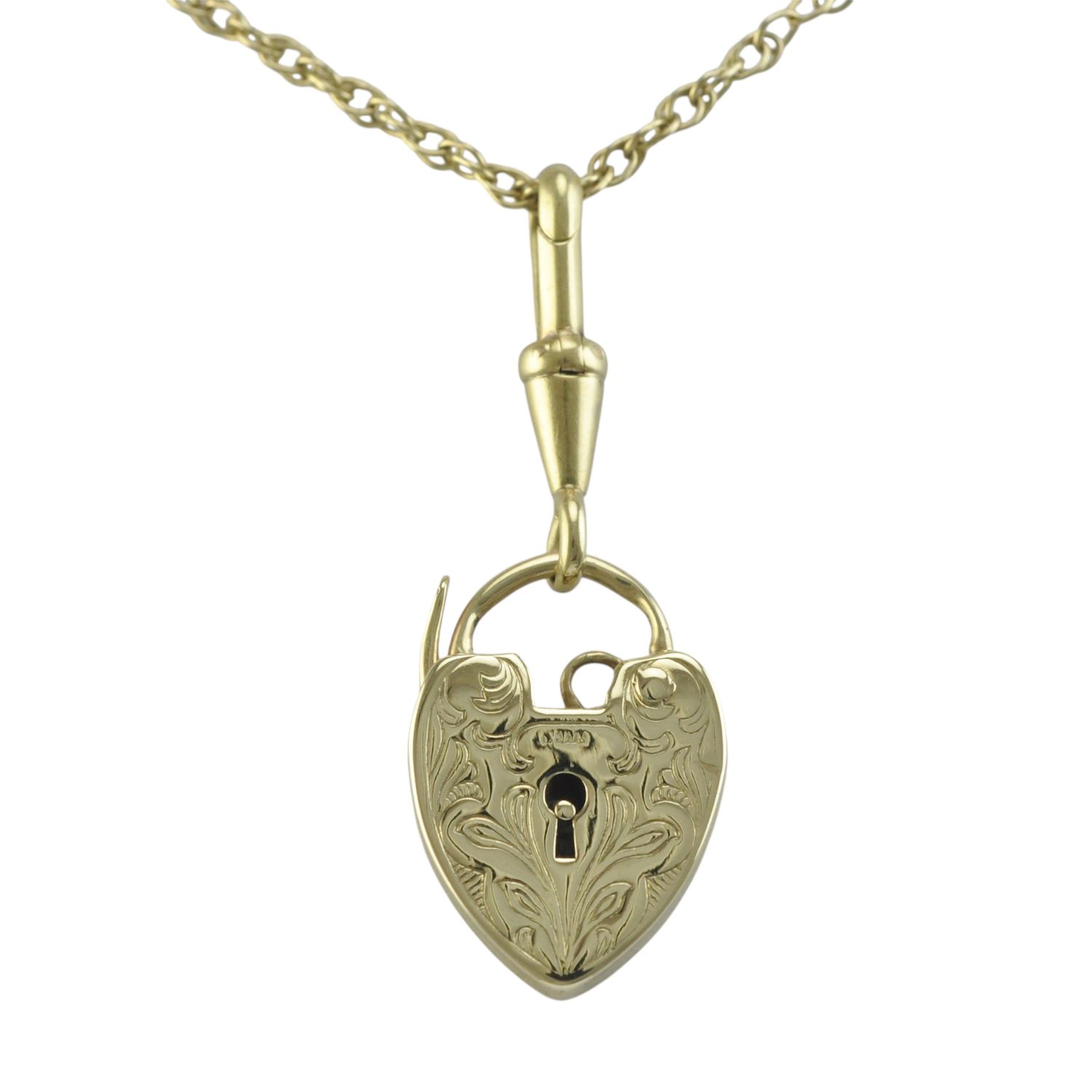 1960s Engraved Floral Heart Padlock