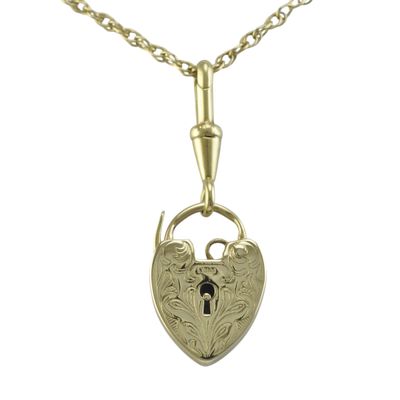 1960s Engraved Floral Heart Padlock 1960s Engraved Floral Heart Padlock