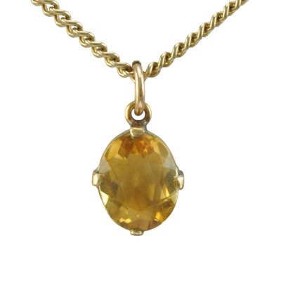 Edwardian 16ct Gold Citrine Pendant Edwardian 16ct Gold Citrine Pendant