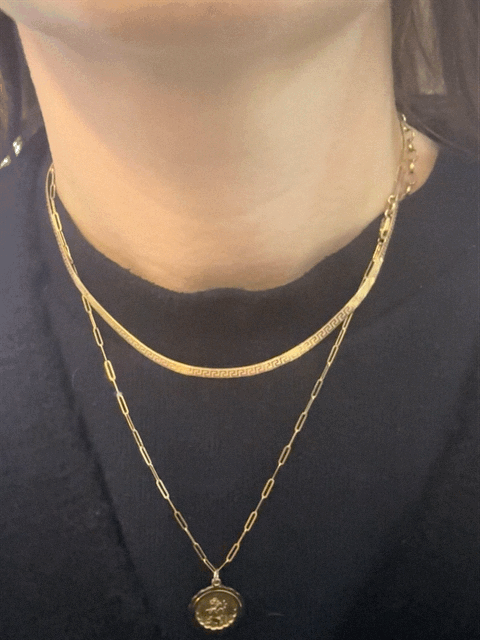 9ct Gold Flat Herringbone Necklace