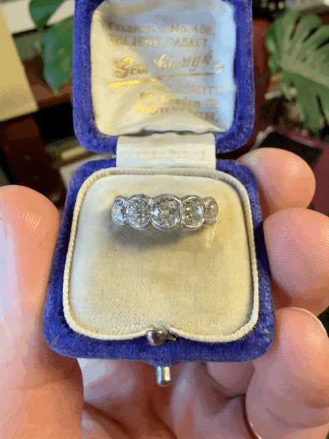 Old European-Cut Diamond Five Stone Ring
