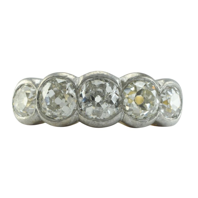Old European-Cut Diamond Five Stone Ring