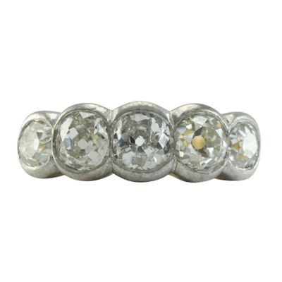 Old European-Cut Diamond Five Stone Ring