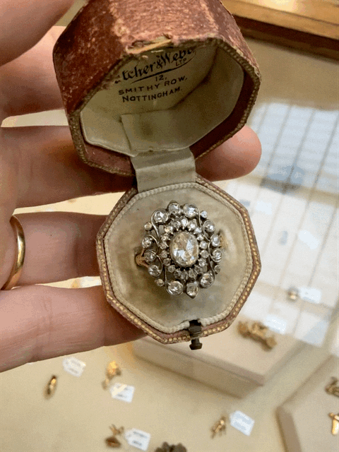 Antique European Diamond Cluster Ring