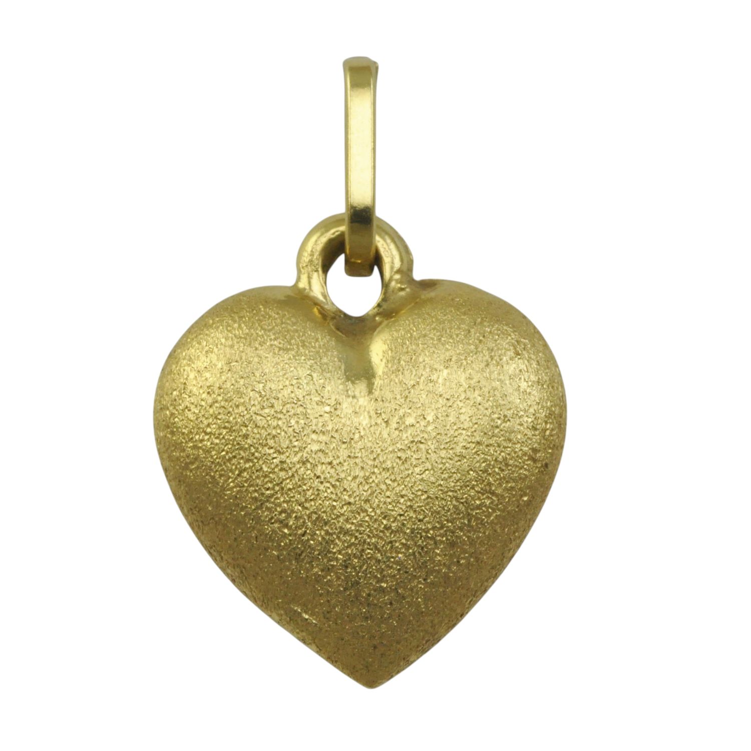 18ct Gold Stippled Heart Pendant