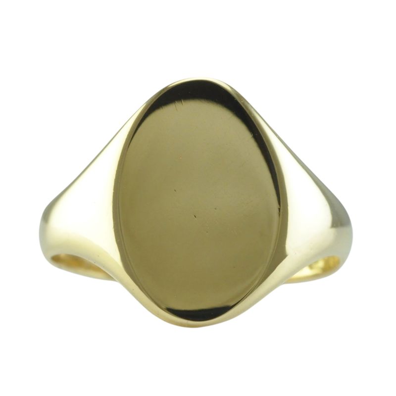 18ct Gold Elongated Oval Signet Ring