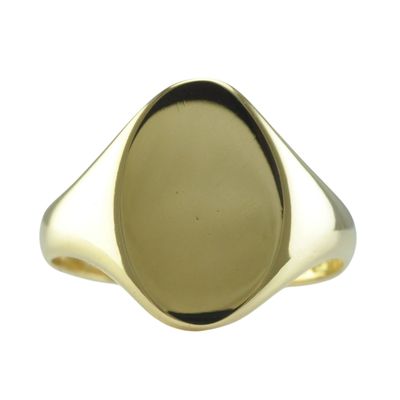 18ct Gold Elongated Oval Signet Ring