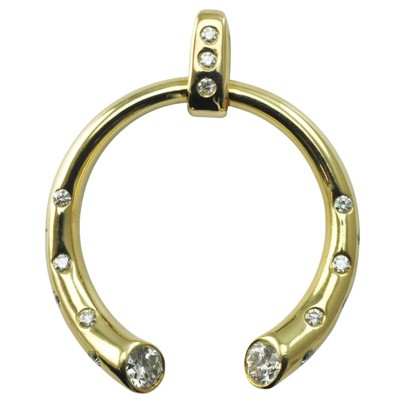 Diamond Set 18ct gold Contemporary Pendant