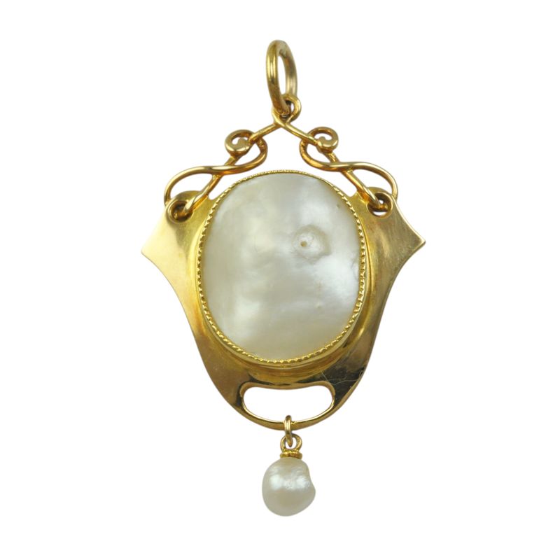 Antique 15ct Gold Pearl Drop Pendant