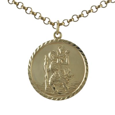 Large Round St Christopher Pendant Large Round St Christopher Pendant
