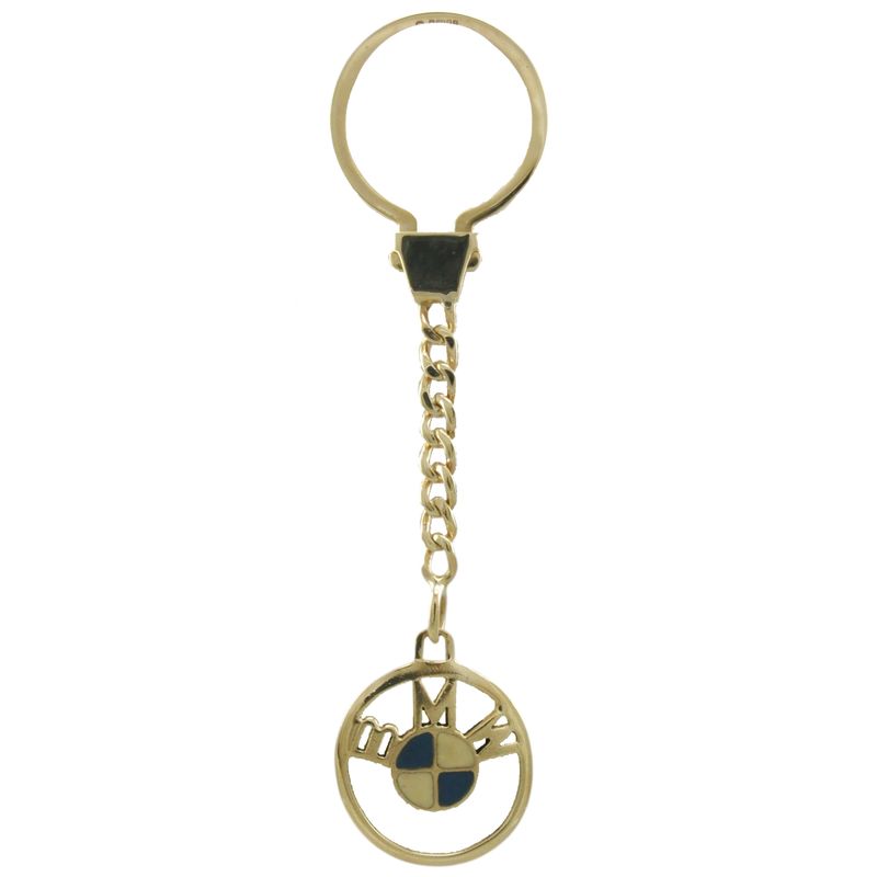 9ct Gold and Enamel BMW Keyring