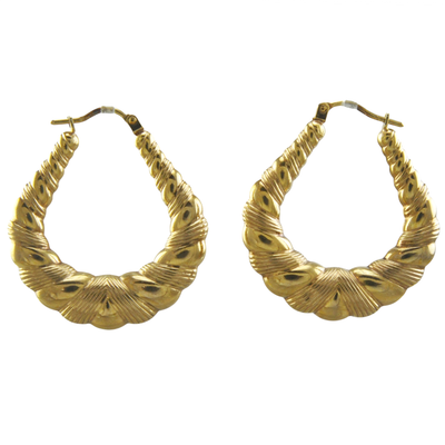 9ct Gold Twisted Hoop Earrings 9ct Gold Twisted Hoop Earrings