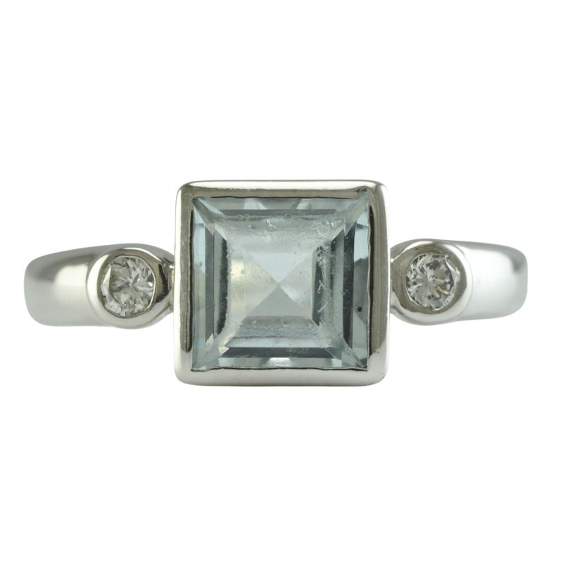 18ct Gold Aquamarine and Diamond Ring - Reserved