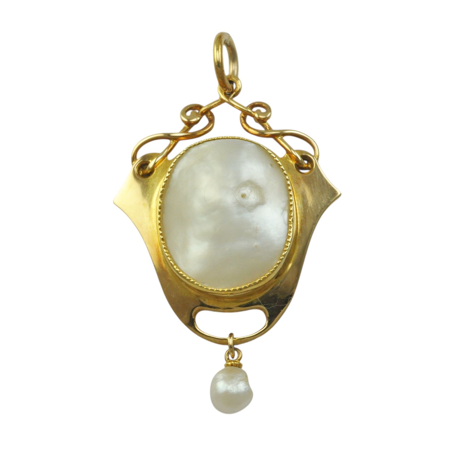 Antique 15ct Gold Pearl Drop Pendant Antique 15ct Gold Pearl Drop Pendant