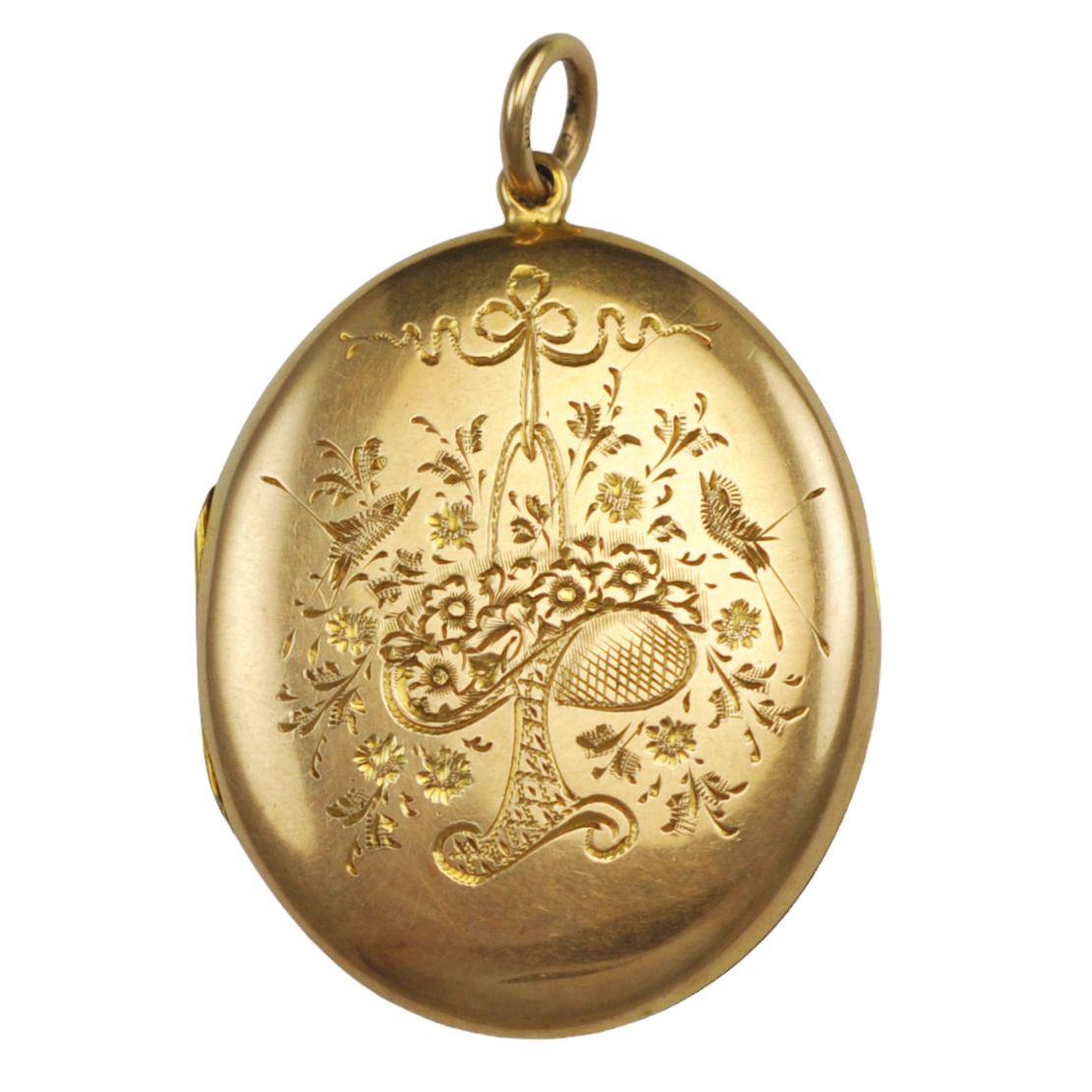 Antique 15ct Oval Floral Locket