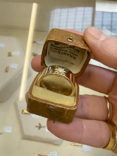 Antique Wide Diamond-Set Ring