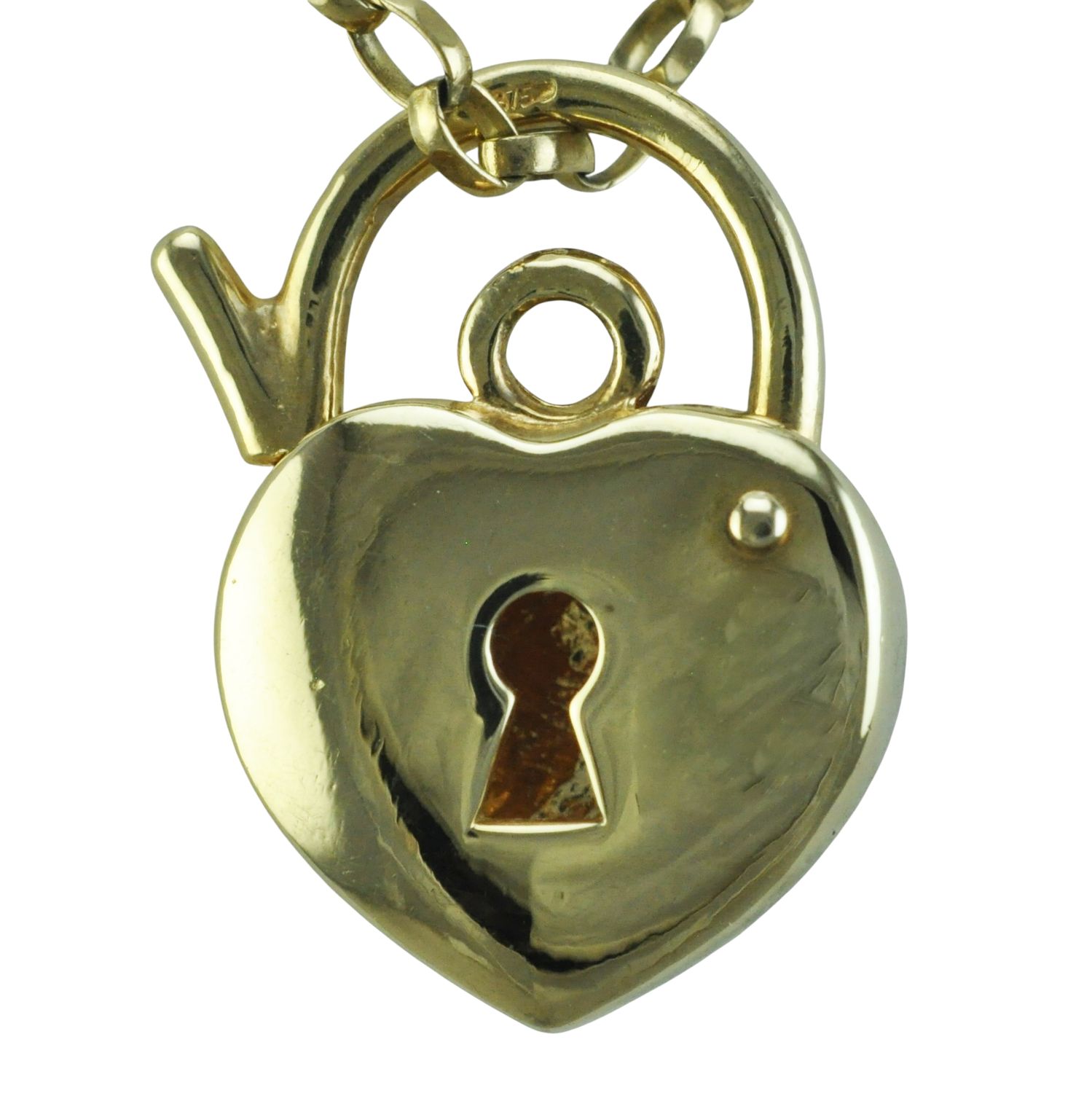 9ct Puffed Heart Padlock