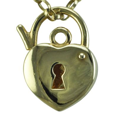 9ct Puffed Heart Padlock