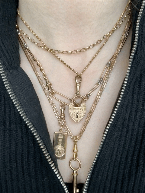 Antique Floral Double Sided Heart Padlock