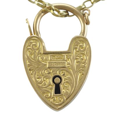 Antique Floral Double Sided Heart Padlock