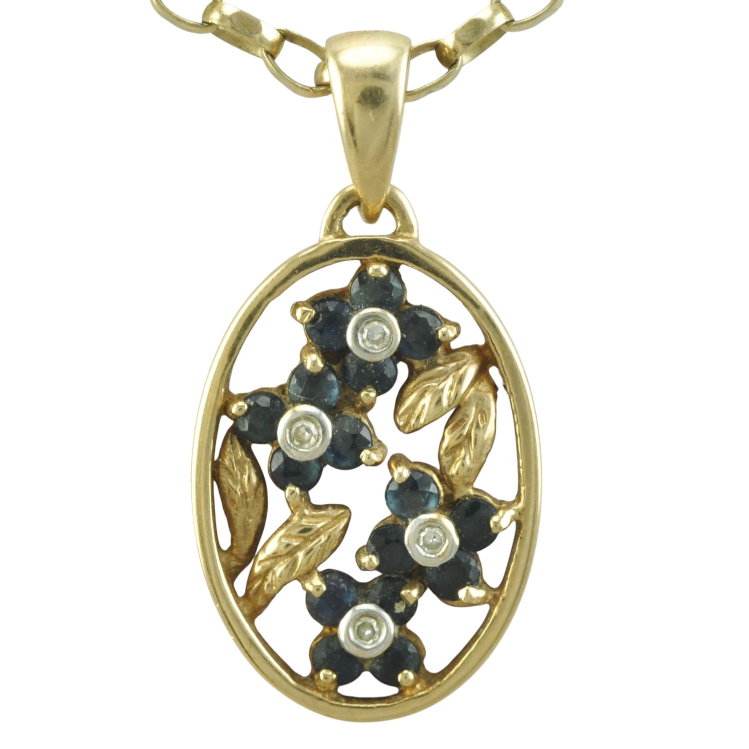 Contemporary Sapphire and Diamond Floral Pendant