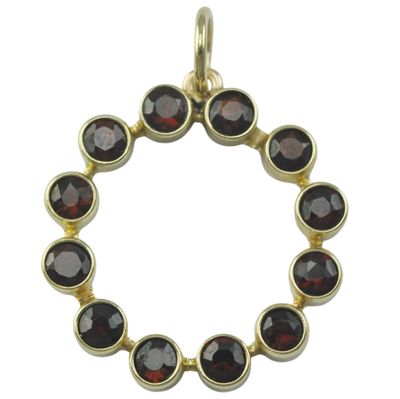 9ct Gold Garnet Pendant