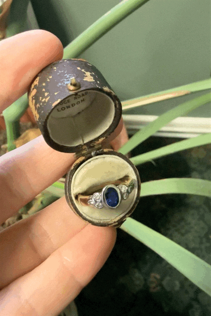 18ct Sapphire & Diamond Three Stone Ring