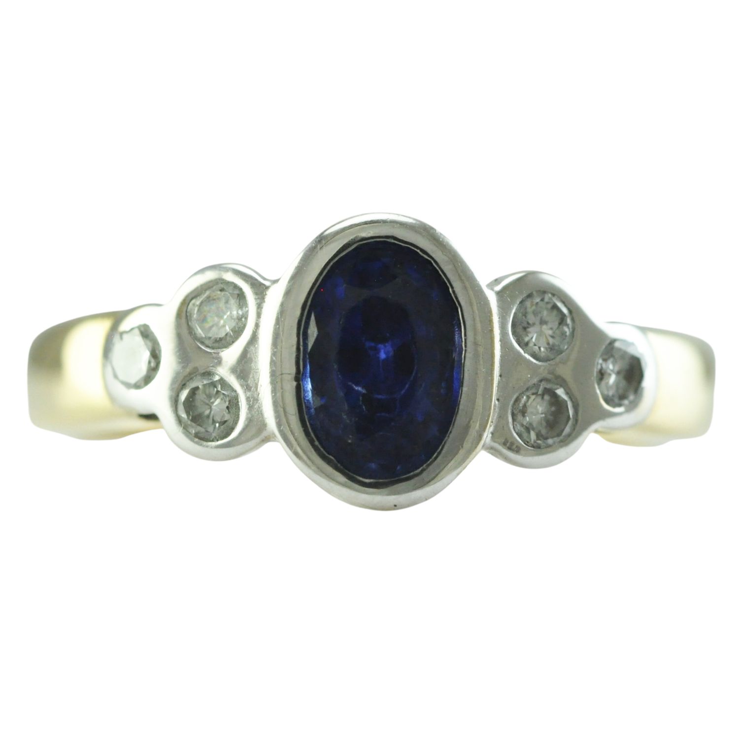 18ct Sapphire & Diamond Three Stone Ring 18ct Sapphire & Diamond Three Stone Ring