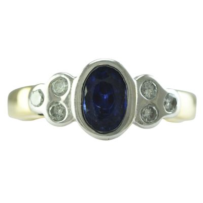 18ct Sapphire & Diamond Three Stone Ring
