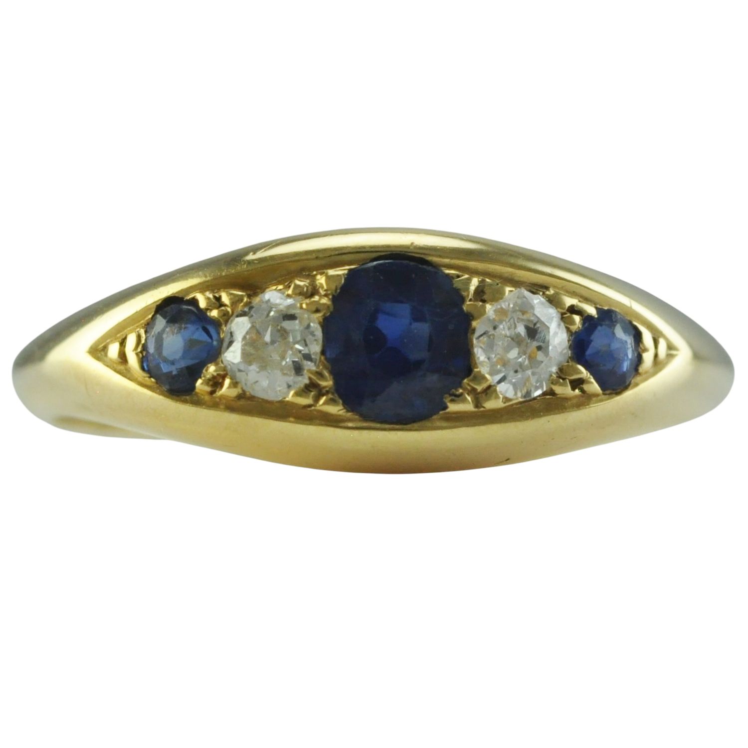 Antique Sapphire and Diamond Gypsy Ring