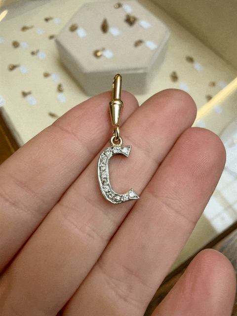 14ct Gold Diamond ‘C’ Pendant
