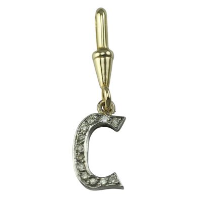 14ct Gold Diamond ‘C’ Pendant