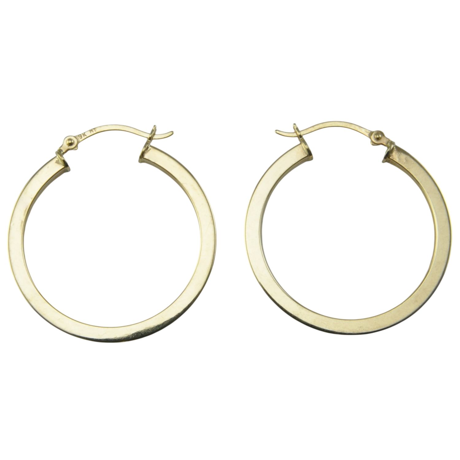 9ct Gold Flat Hoop Earrings