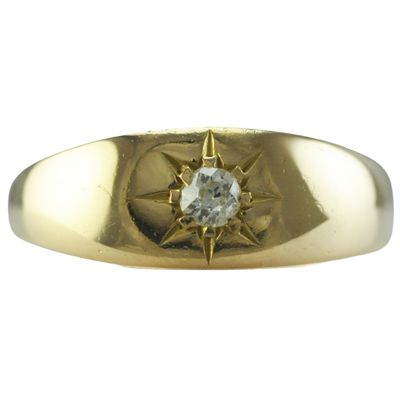 Antique 18ct Gold Diamond Gypsy Ring