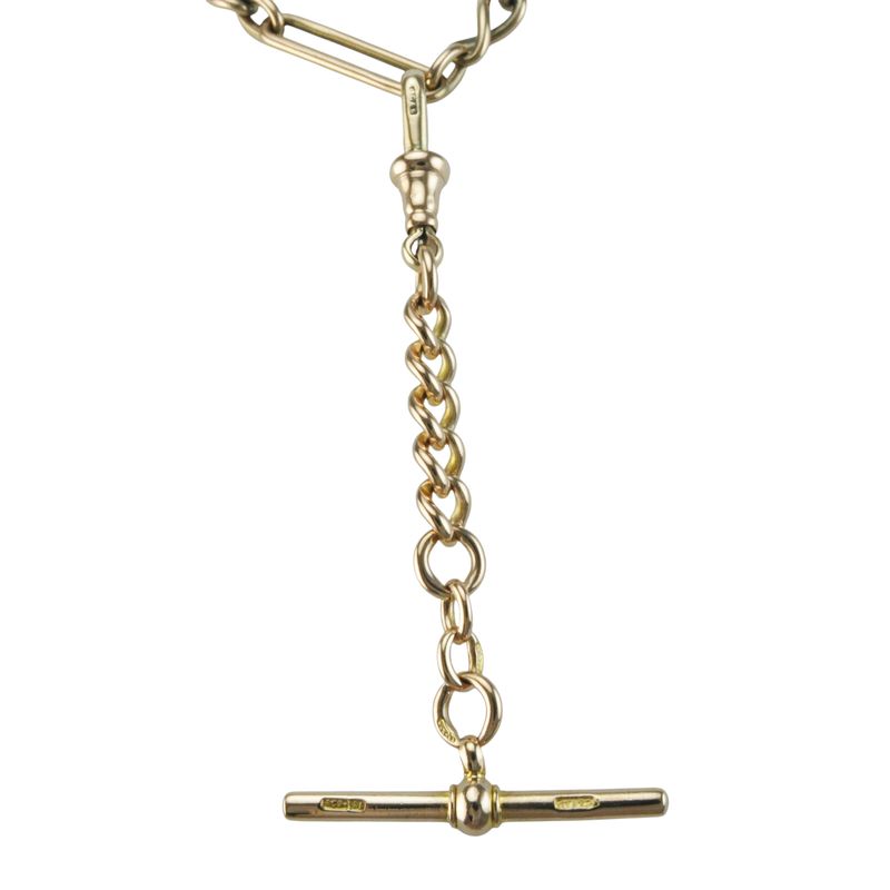 Antique 15ct and 9ct Rose Gold T-Bar Pendant